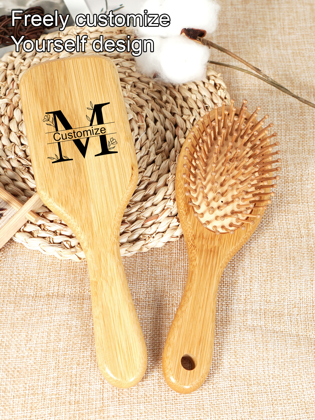 1pc Personalised Custom Bamboo - Bamboo Hair Brush incelemesi ve fiyatı