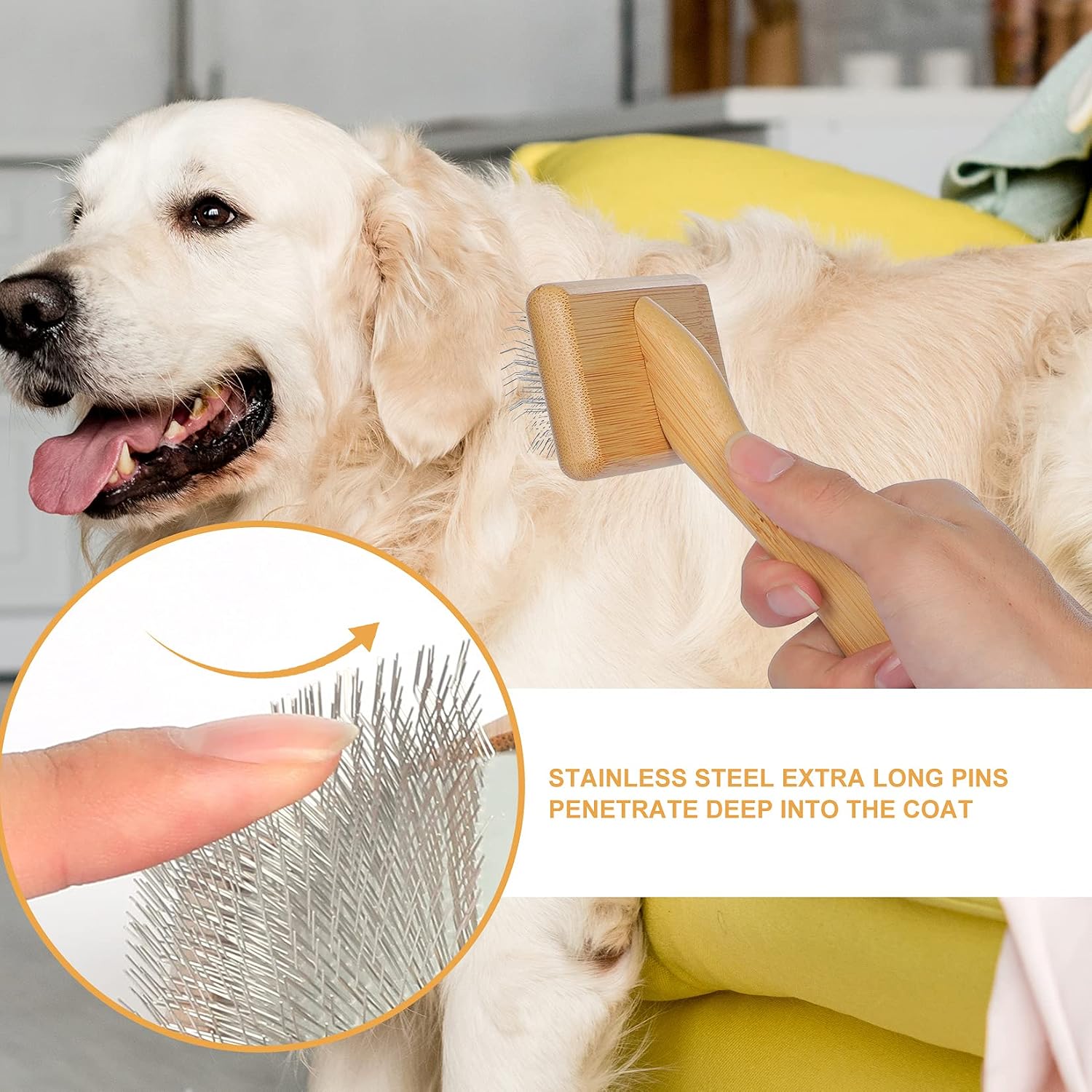 Pet Slicker Brush, Bamboo Hand - Bamboo Hair Brush incelemesi ve fiyatı